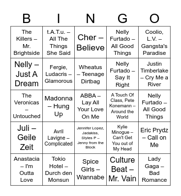 Banger - Bingo Card