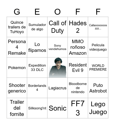 Summer Game Fest 2025 Bingo Card