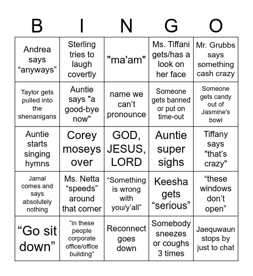 WHERE DEM FANS AT Bingo Card