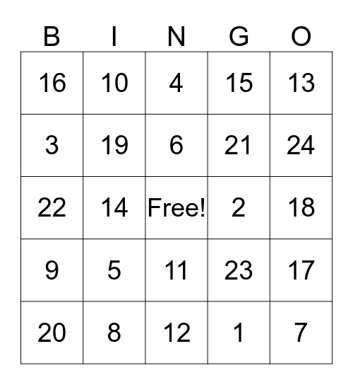 Fall Festival Bingo Card