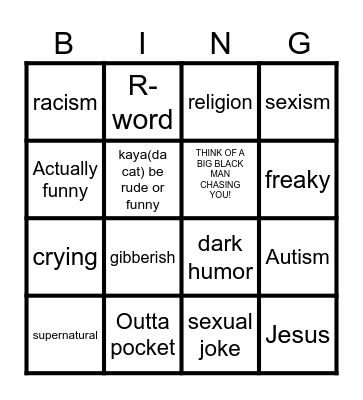 Ghost story Bingo Card