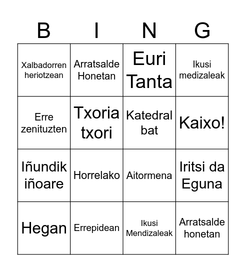 BINGO MUSIKALA! Bingo Card