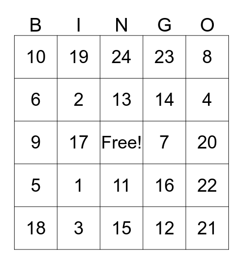 Fall Festival Bingo Card