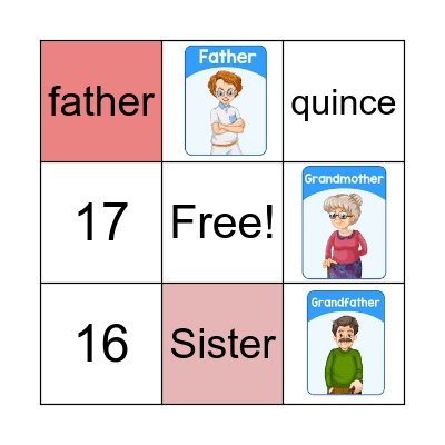 The family Bingo Card