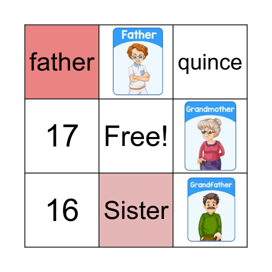 The family Bingo Card