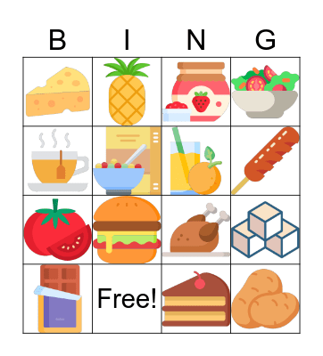 Food and Drink! Bingo Card