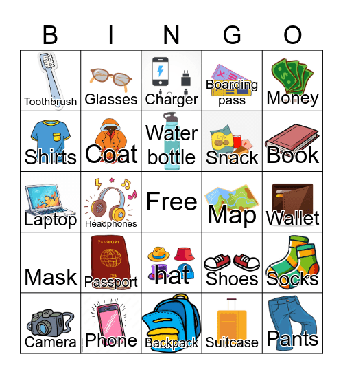 Travel Bingo Card