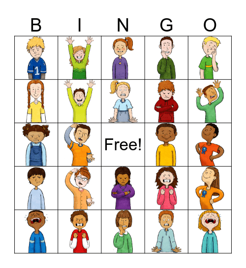 Feelings Bingo Card