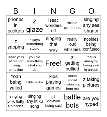 camp bingo Card