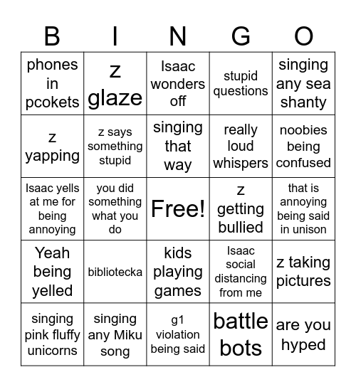 camp bingo Card