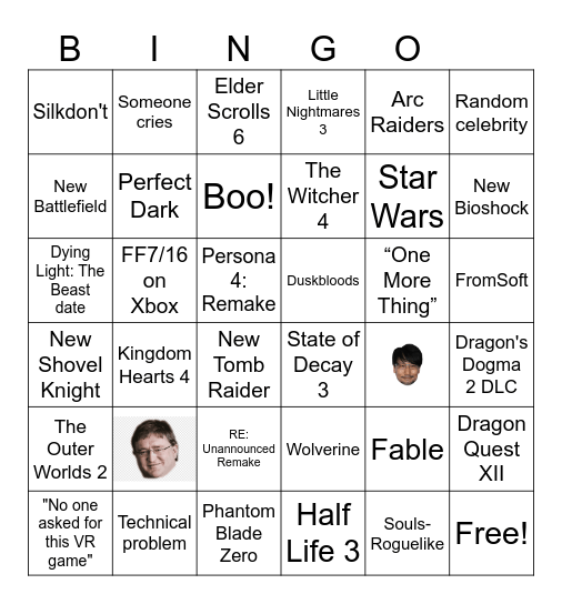 Summer Game Fest 2025 Bingo Card