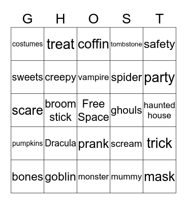 Happy Halloween Bingo Card