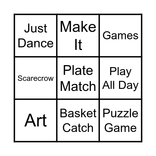 K-2 Field Day BINGO Card