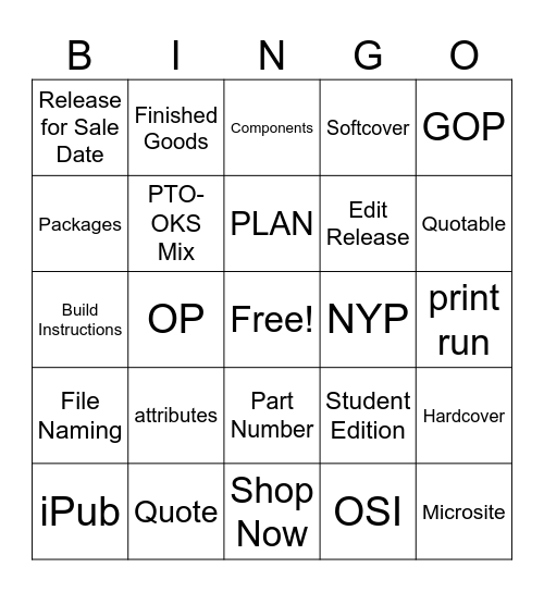 Product Ops BINGO Card