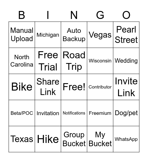 ProdTech Happy Hour Bingo Card