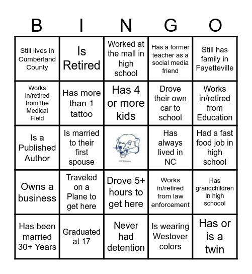 Class of 1985 WOLVERINE Bingo Card