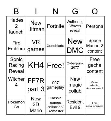 Summer Games Fest Bingo Card