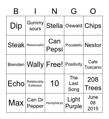 KARLI Bingo Card