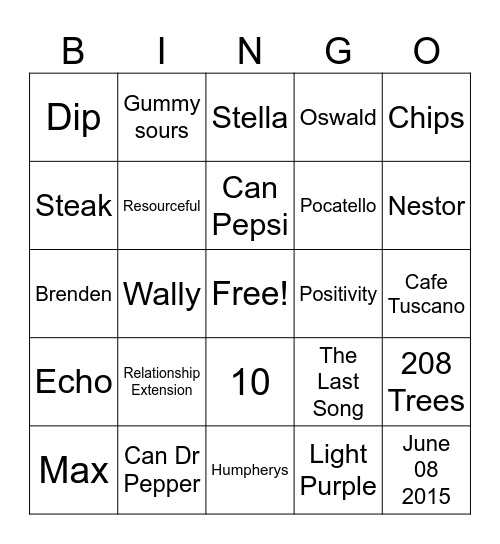 KARLI Bingo Card