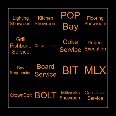 MET Master Bingo Card