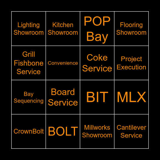 MET Master Bingo Card