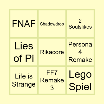 Summer Game Fest Bingo Card