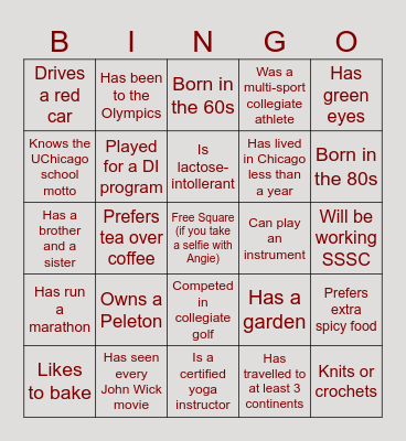 Find A Co-Worker Who... Bingo Card