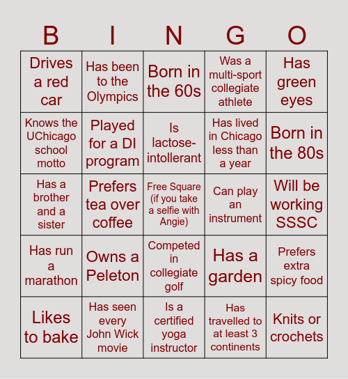Find A Co-Worker Who... Bingo Card