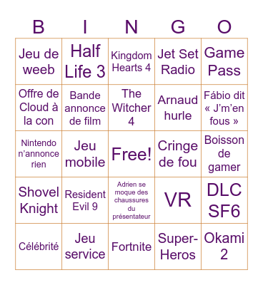SummerGameFest Bingo Card