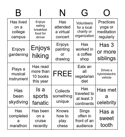 DRIVEN TO CONNECT Bingo Card