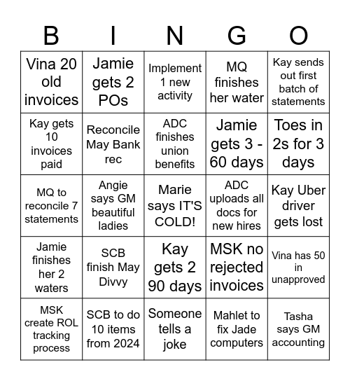 Accounting 6/9 Bingo Card
