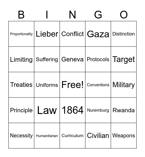 IHL Bingo Card