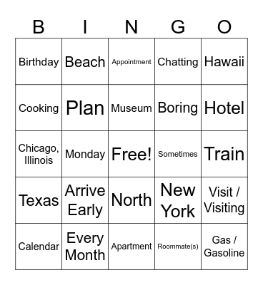 ASL 2 Bingo Card