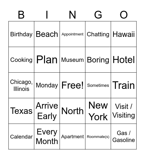 ASL 2 Bingo Card