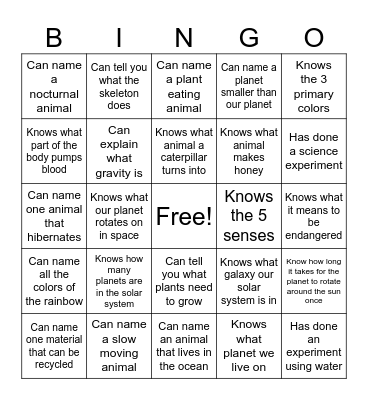 Find a Friend Who... Bingo Card
