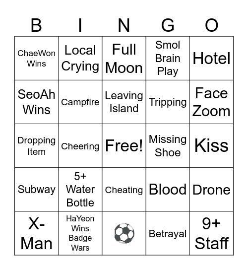 Badge Wars S3E4 Bingo Card