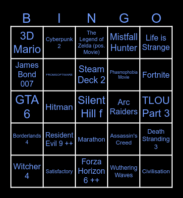 Summer Game Fest '25 Bingo Card