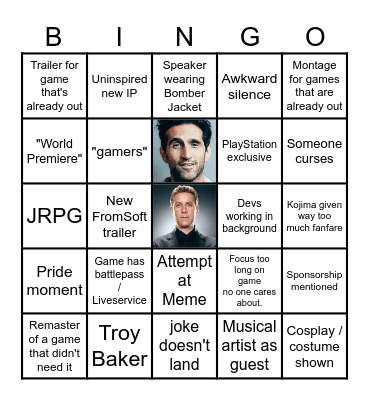 Summer Game Fest Bingo Card