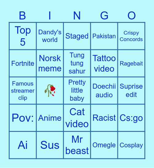 Brainrot bigno Bingo Card