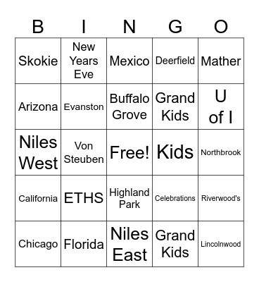 Old Friends Bingo Card
