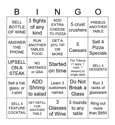 SERVER BINGO Card