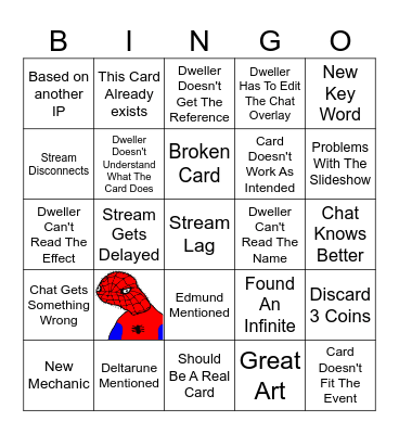 Four Souls Community Event Dweller Stream Bingo (Board 1) Bingo Card