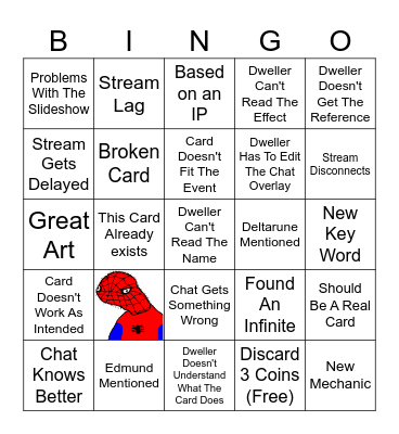 Four Souls Community Event Dweller Stream Bingo (Board 5) Bingo Card
