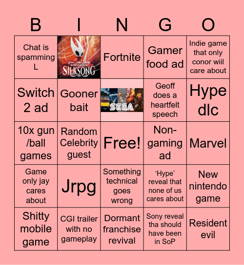 Summer Goon Fest Bingo Card