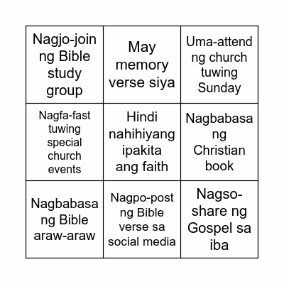 BINGO Game! - Christian Edition Bingo Card
