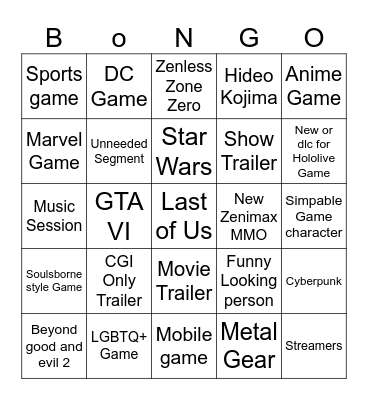 SGF + Xbox 2025 Aceybongos summer fun Bingo Card