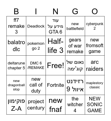 summer game fest bingo Card
