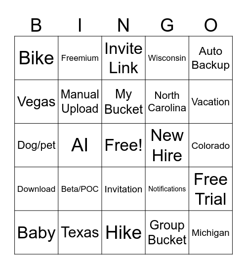 ProdTech Happy Hour Bingo Card