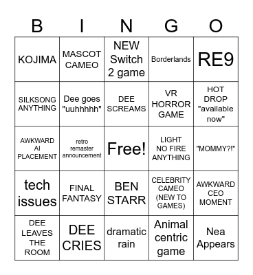 SUMMER GAME FEST BINGO Card