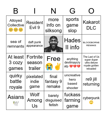 shitty game fest 2025 Bingo Card